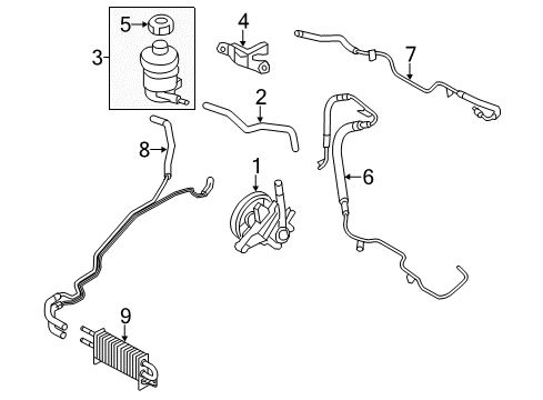 2014 Kia Sedona P/S Pump & Hoses, Steering Gear & Linkage Tube Assembly-Oil Cooler Diagram for 575504D300