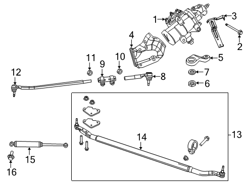 2017 Ram 3500 Steering Column & Wheel, Steering Gear & Linkage, Shroud, Switches & Levers Gear-Power Steering Diagram for 5154350AD