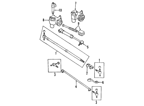 1997 Jeep Wrangler P/S Pump & Hoses, Steering Gear & Linkage Clamp Tie Rod Diagram for 52006606