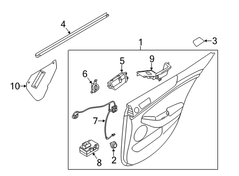 2016 Kia Cadenza Interior Trim - Rear Door WEATHERSTRIP-Rear Door Belt Inside Diagram for 832313R000GVF