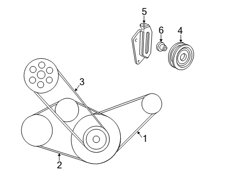 1999 Honda Civic Belts & Pulleys Belt, Alternator Diagram for 31110-P2T-505