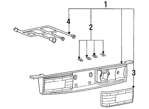 1993 Buick LeSabre Backup & License Lamps Lamp Asm-Rear License Plate Diagram for 5978402