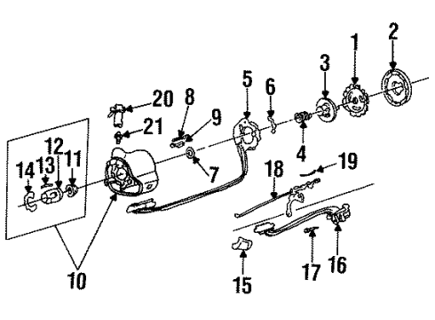 1986 Buick Electra Steering Column, Steering Wheel Rack, Steering Column Ignition Switch Actuator Diagram for 7840885