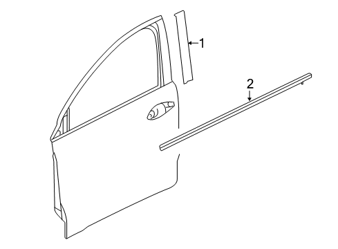 2022 Honda HR-V Exterior Trim - Front Door Molding, R. FR. Door Diagram for 72410-T7A-003