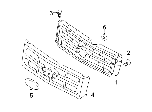 2009 Ford Escape Grille Panel Reinforcement Bolt Diagram for -W706600-S900