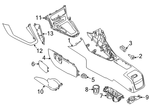 2016 Ford Focus Center Console Center Console Diagram for F1EZ-58045A36-AA