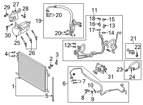 2020 Ford Police Interceptor Utility A/C Compressor Air Duct Bolt Diagram for -W503280-S437