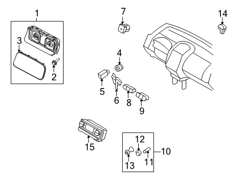 2010 Lincoln MKX Switches Cluster Assembly Diagram for AA1Z-10849-AA