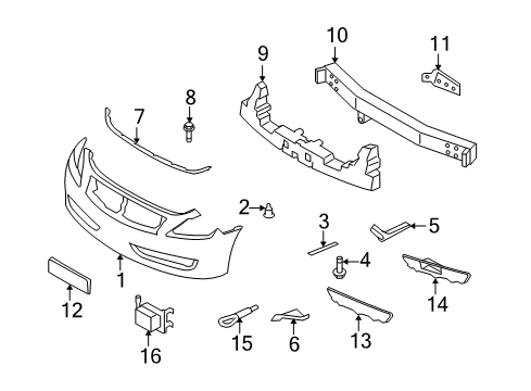 2008 Infiniti G37 Cruise Control System Front Bumper FASCIA Diagram for 62022-JL00H