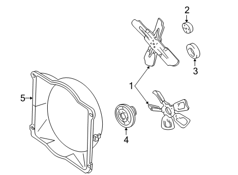 1998 Dodge B1500 Cooling Fan SHROUD-Fan Diagram for 52028584AD