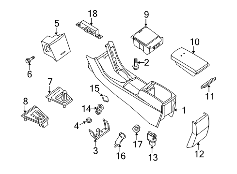 2008 Nissan Altima Heated Seats Body-Console Diagram for 96911-JA10B