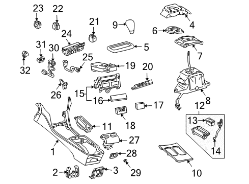 2005 Lexus LS430 Traction Control Components Panel, Instrument Panel Finish, Lower No.1 Diagram for 55432-50030-E1