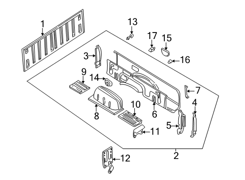 2003 Nissan Frontier Front & Side Panels Panel Assy-Side Outer, RH Diagram for 93312-3S031