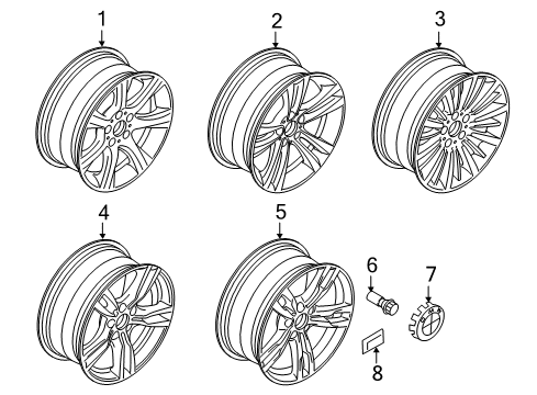 2017 BMW 430i xDrive Gran Coupe Wheels Disc Wheel Light Alloy Dekor Silver 2 Diagram for 36117845881