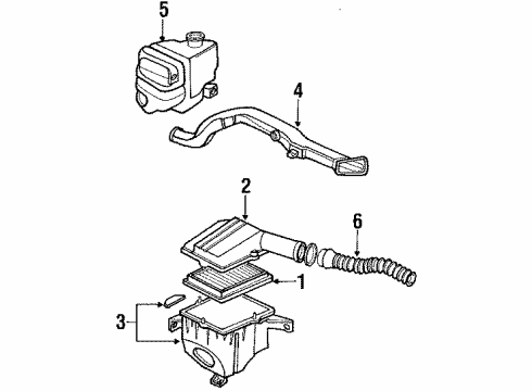 1989 Honda CRX Filters Housing, Air Cleaner Diagram for 17241-PM7-000