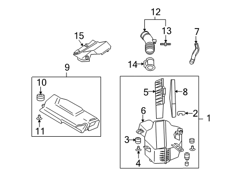 2005 Infiniti Q45 Filters Duct Assembly-Air Diagram for 16576-CR90A