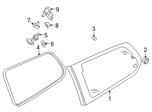 2008 Hyundai Entourage Quarter Window Rear Power Window Sub Switch Assembly, Right Diagram for 93590-4D500-CS