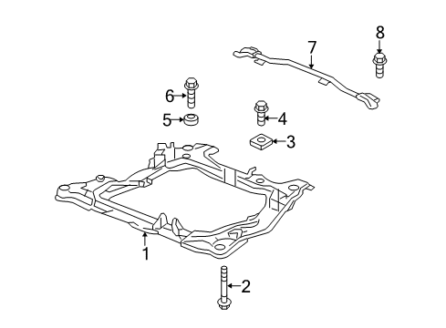 2005 Honda Civic Suspension Mounting - Front Bolt, Flange (8X25) Diagram for 90801-S5A-000