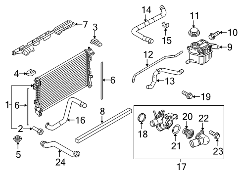 2014 Ford Police Interceptor Sedan Radiator & Components Upper Hose Diagram for 8G1Z-8260-B