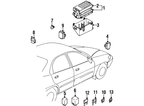 1999 Daewoo Nubira Air Conditioner Mini Fuse Diagram for 96234924