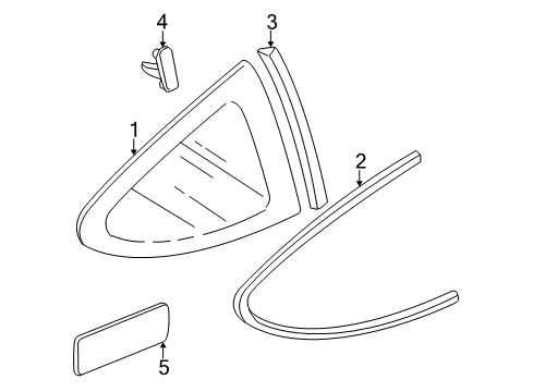 2000 Honda Insight Quarter Panel - Glass & Hardware Rubber, Windshield Dam Diagram for 73526-S3Y-000