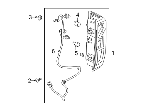 2019 GMC Sierra 1500 Bulbs Tail Lamp Assembly Diagram for 84968736