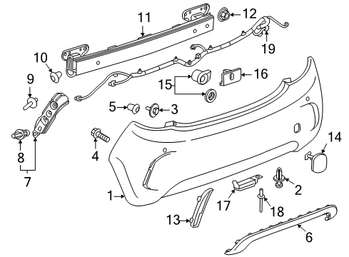 2018 Chevrolet Spark Rear Bumper Upper Guide Diagram for 42396481