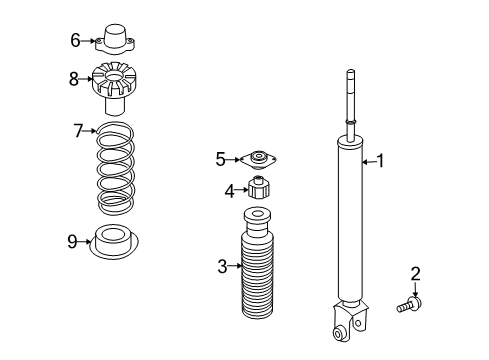 2015 Infiniti Q60 Shocks & Components - Rear Rear Suspension Spring Diagram for E5020-1A32A