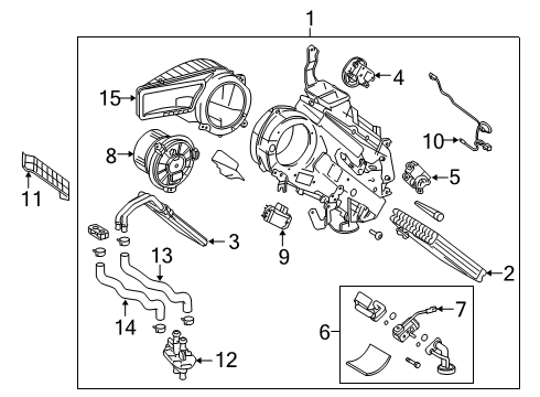 2020 Toyota Sequoia Auxiliary Heater & A/C Evaporator Assembly Diagram for 87030-0C060