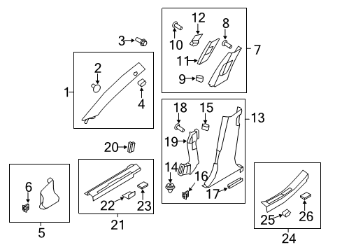 2016 Hyundai Equus Interior Trim - Pillars, Rocker & Floor Pad-ANTINOISE Diagram for 858703E200