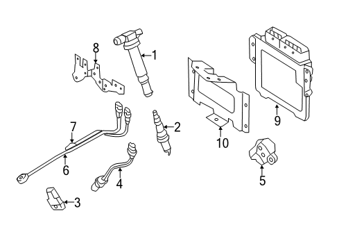 2016 Kia K900 Ignition System Bracket-Knock RH Diagram for 947603F200