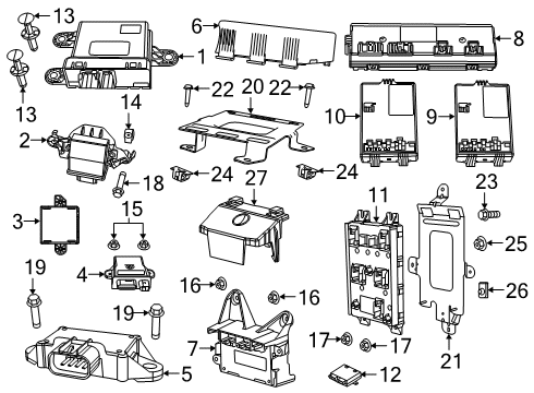 2019 Ram 1500 Power Seats Module-Trailer Tow Diagram for 68277136AF