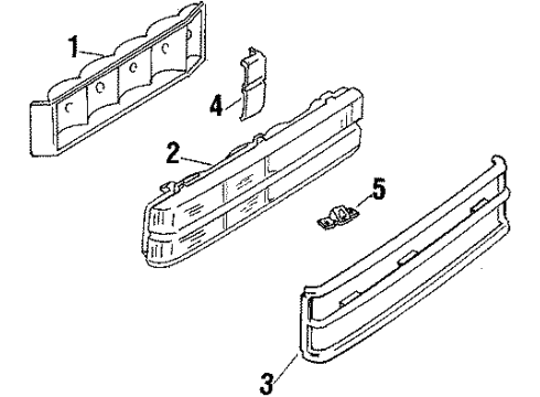1989 Buick Electra Tail Lamps Lens, Rear Combination Lamp Diagram for 16503782