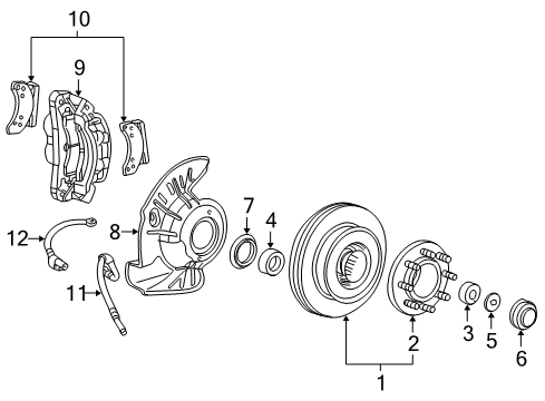 2002 Ford Excursion Front Brakes Caliper Diagram for 3C3Z-2B121-AA