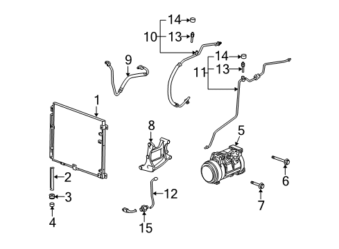 2005 Cadillac STS A/C Condenser, Compressor & Lines Compressor Diagram for 89023453