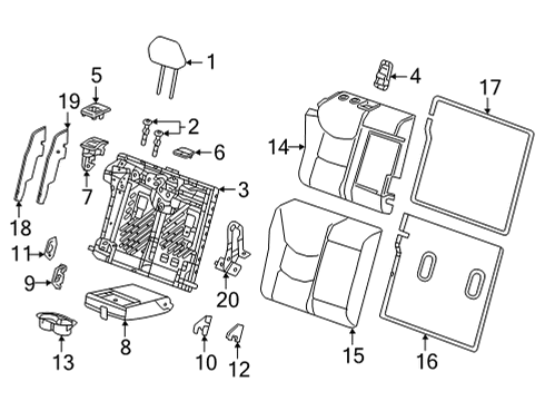 2022 Chevrolet Bolt EUV Rear Seat Bolster Bracket Diagram for 42541724