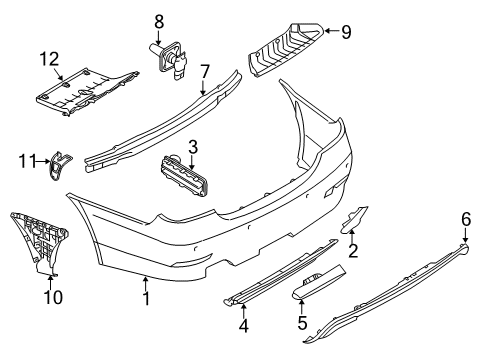 2006 BMW M5 Rear Bumper Deformation Element, Rear Left Diagram for 51127163197