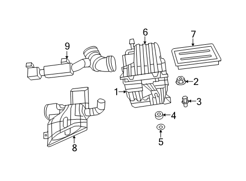 2010 Chrysler Sebring Filters Air Cleaner Hose Diagram for 4891825AB