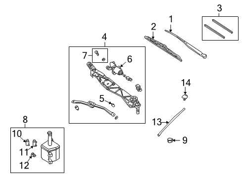 2000 Nissan Quest Wiper & Washer Components Cap-Windshield Washer Tank Diagram for 28913-0B000