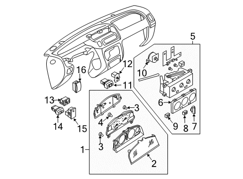 2002 Nissan Frontier Switches Control Assembly Diagram for 27510-8Z310