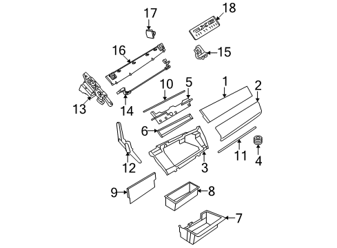 2011 BMW X5 Glove Box Cover Glove Box Lower Diagram for 51459207175