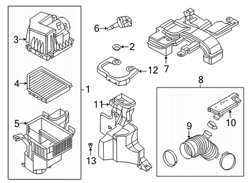 2022 Nissan Sentra Air Intake Bolt-Center Diagram for 16516-EC00B