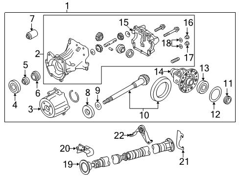 2020 Infiniti QX50 Axle & Differential - Rear Washer-Adjust, Drive Pinion Diagram for 38154-4N205