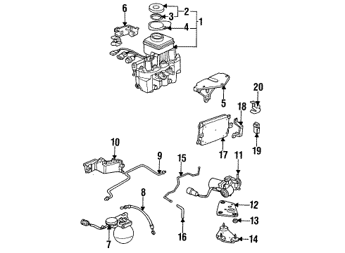 1991 Acura Integra Anti-Lock Brakes Sensor Assembly, Left Front Diagram for 57455-SK7-804