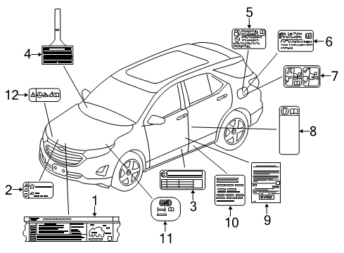 2018 Chevrolet Equinox Information Labels Fan Label Diagram for 94568902