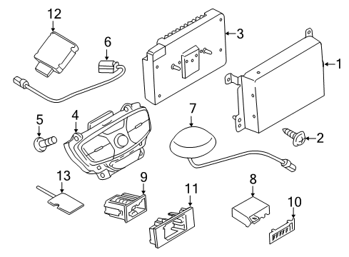 2018 Ford Transit-350 Navigation System Components Microphone Diagram for AM5Z-19A391-A