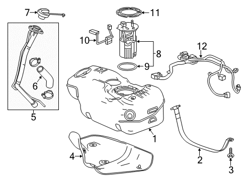 2014 Chevrolet Spark Fuel System Components Fuel Pump Assembly Seal Diagram for 95229012