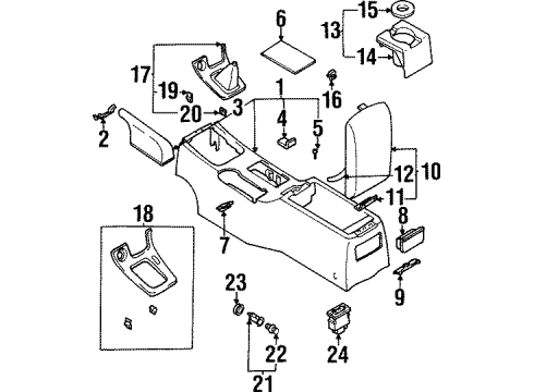 1996 Infiniti I30 Heated Seats Cup Holder Assembly Diagram for 68430-40U00