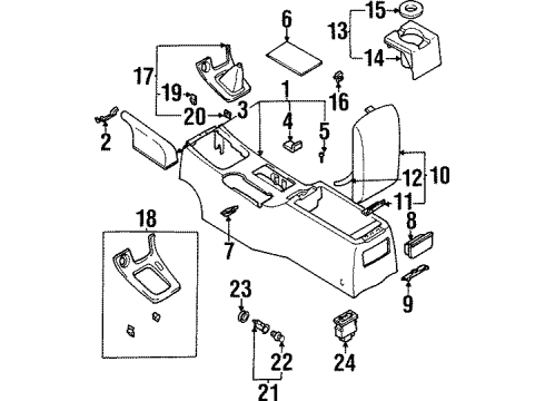 1996 Infiniti I30 Heated Seats Cup Holder Assembly-Black Diagram for 68430-40U00