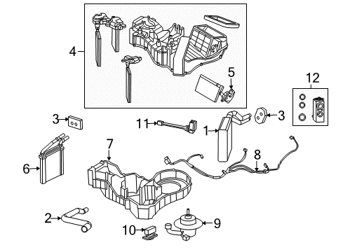 2017 Dodge Viper Blower Motor & Fan Air Conditioner And Heater Module Diagram for 5043011AD